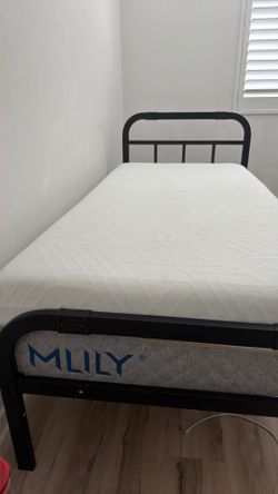 MLily Twin XL Mattress & Metal Bed Frame Set - $150