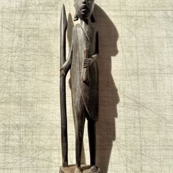 African Wooden Sculpture Of Hunter 