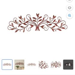 Red Long scrolled Solid Leaf  Arched  47x 1x 14