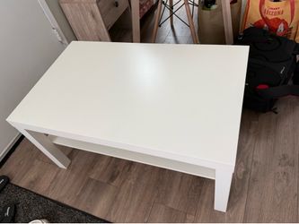 White Coffee Table with Lower Shelf