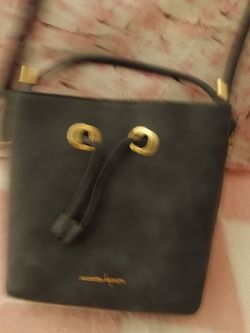 Denim blue bucket purse