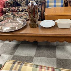 Light Wood Rectangular Coffee Table