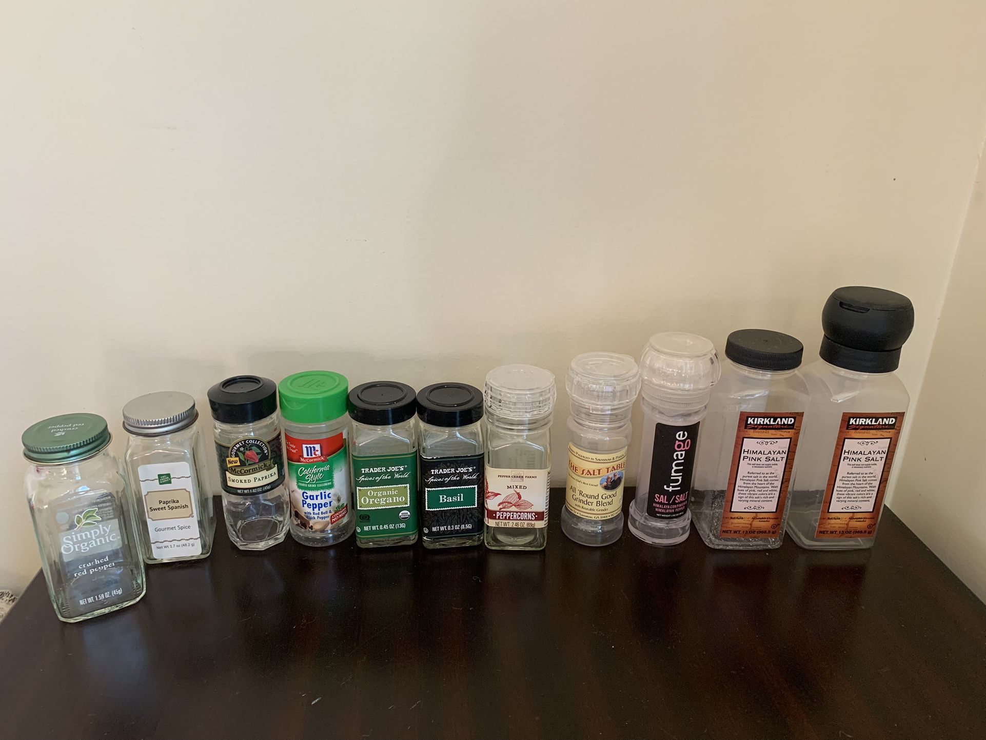 Spice jars empty (incl.  4 mills)