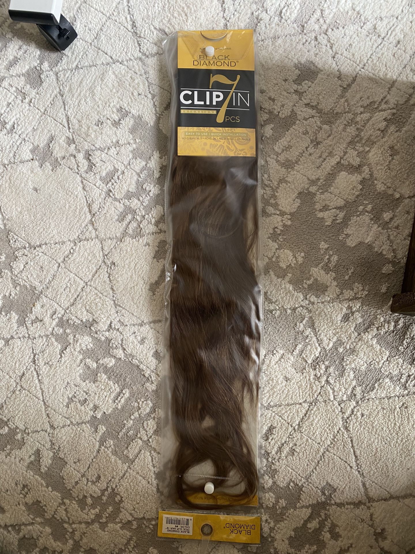 Black Diamond 7-Piece Clip-In Human Hair Extensions