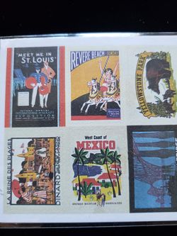 1 Set Each 16 Travel Poster Stickers ~ 16 Art Nouveau Advertisement Stickers ~Brand New ~ $6  For Both