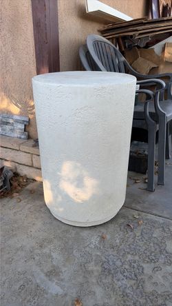 White Cylindrical Pedestal Table