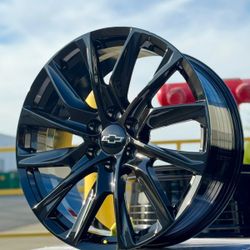 NEW 22” Gloss black wheels 6x5.5 GM style fits Chevrolet 1500 Silverado Tahoe 6 lug