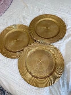 80 Gold Charger Plates, Wedding Decorations, Dinner Chargers