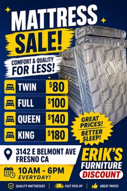Mattresses all sizes available
