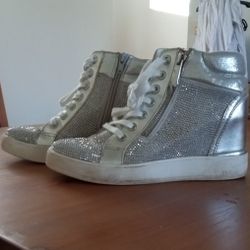 Silver Glitter Shoes 