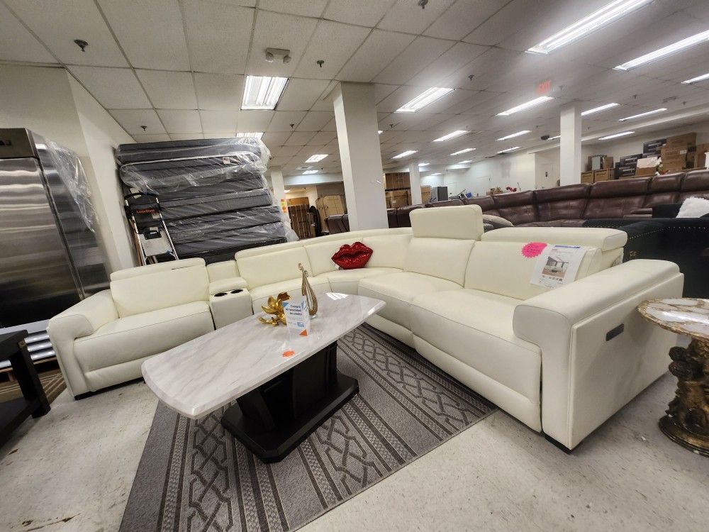 NEW RECLINING SECTIONAL WHITE 