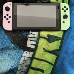 Nintendo Switch Console Pink & Green Joy-Con Handheld Mode USB-C