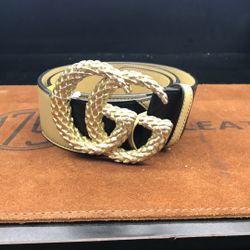 Gucci GG Marmont Diagonal Quilted Leather Belt 