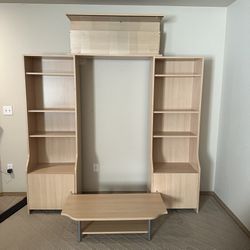 Living / Family Room Entertainment Center TV Bookcase With Glass Doors 