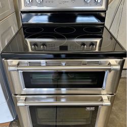 Maytag Glass Top Double Oven Electric Stove 30" Width