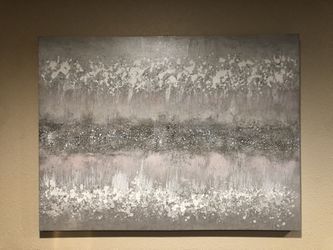 39”x 29” Gray/silver ( Hint Of Pink)Canvas Artwork