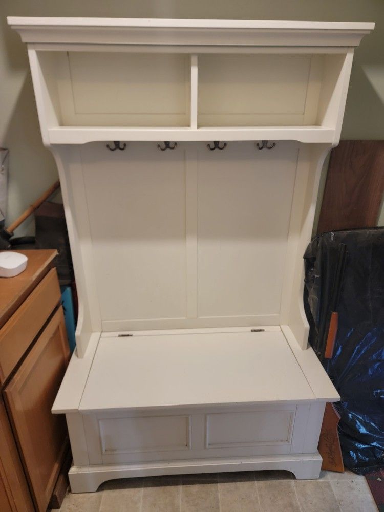 Coat Rack Entryway Cabinet With Storage Bench