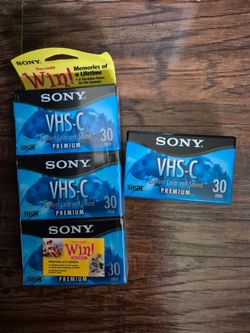 SONY Premium Blank  30 Minute VHS-C Camcorder Videocassettes 4-Pack (TC-30VHGL)