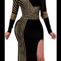 Long Sleeve Dress Formal Party.
