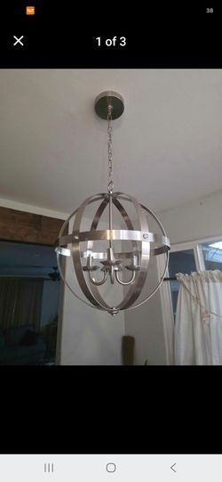 Brushed Nickel Orb Chandelier Pendant Light