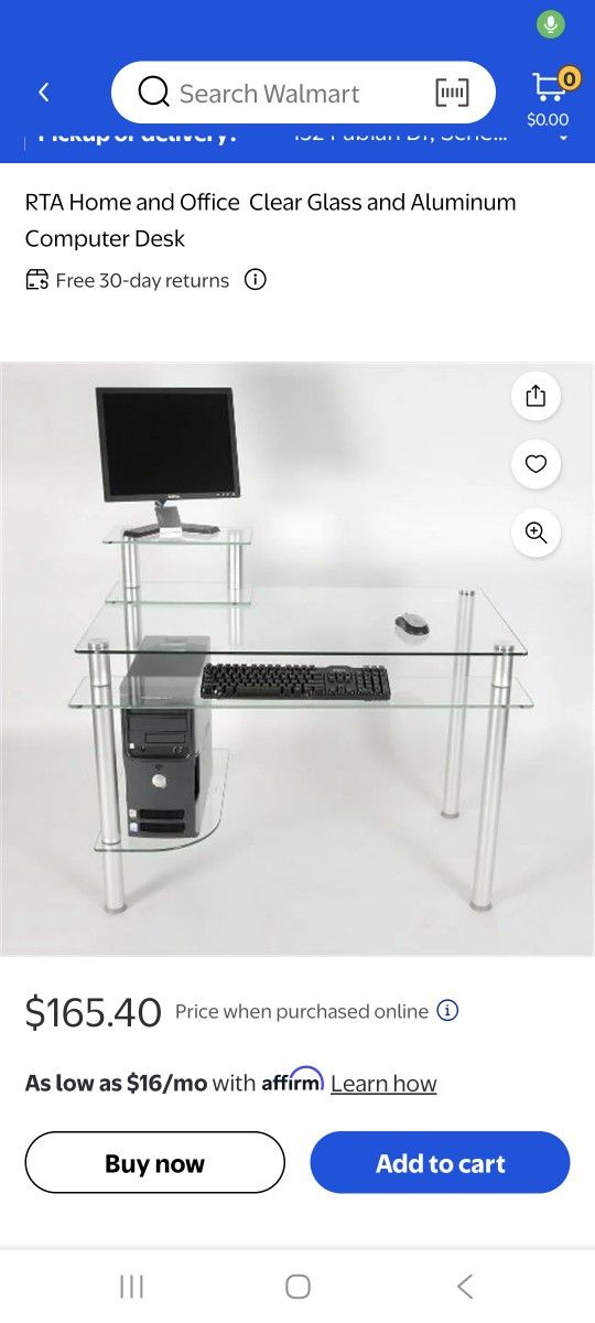 Computer Desk Glass & Steel