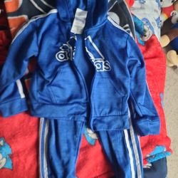Boys Adidas Sweattsuit Blue