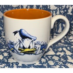 NEW Disney Store Donald Duck Mug Coffee Cup Large 20oz Angry White & Orange RARE Christmas Present Xmas Gift