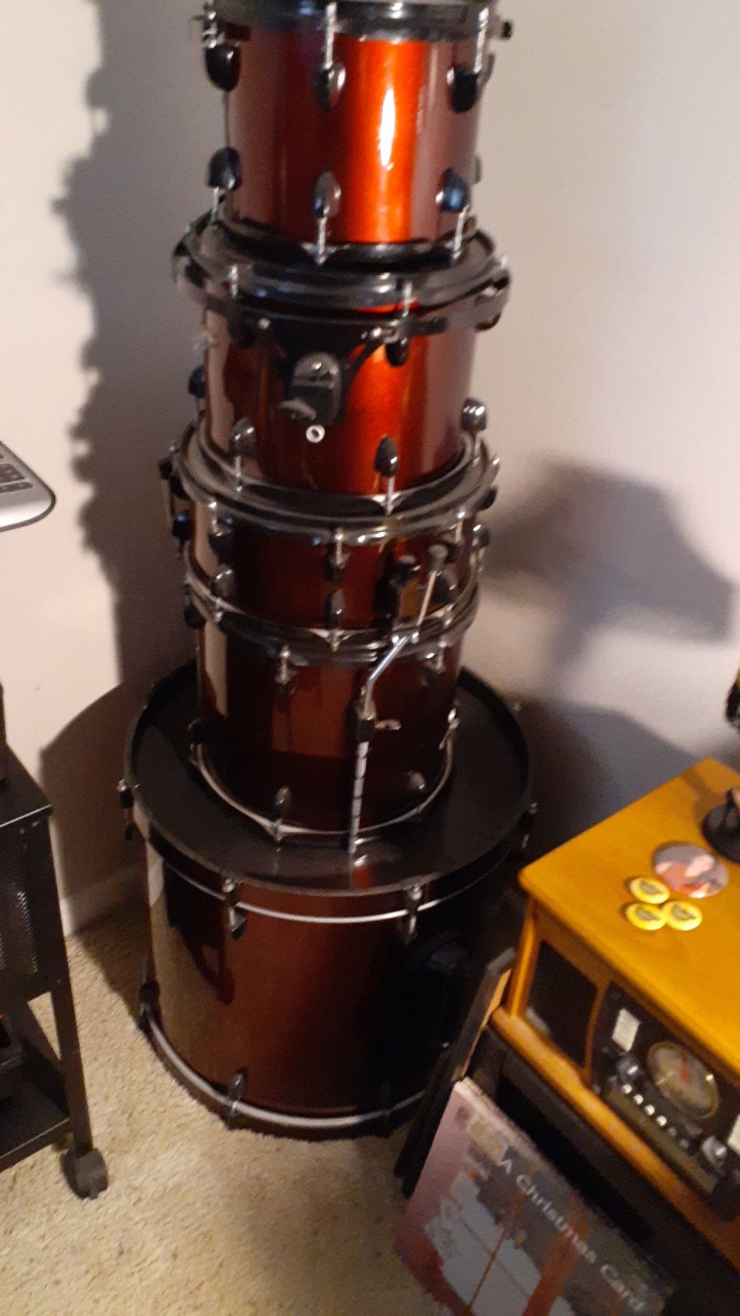 5 peice sound percussion drum set.