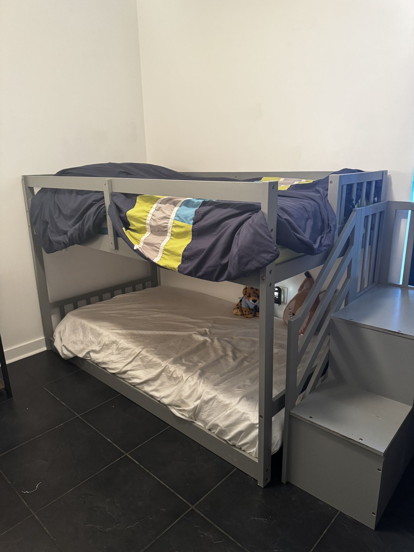 Twin Bunk Bed With Stairs