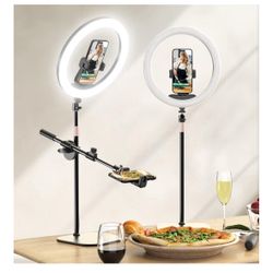 12" Desk Ring Light with Stand and Phone Holder