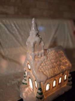 White Church For Christmas Village 