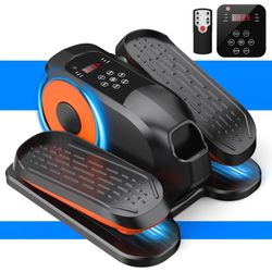 Under Desk Elliptical Exercise Machine,Leg Exerciser While Sitting, Quiet Portable Electric Seated Pedal Exerciser,Fully Assembled with Remote Control