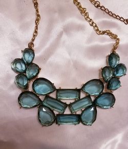Blue resin necklace, adjustable