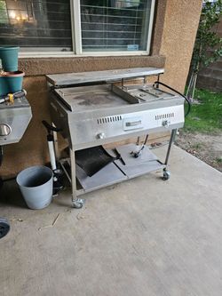 Stainless Steel Outdoor Gas Griddle Cart