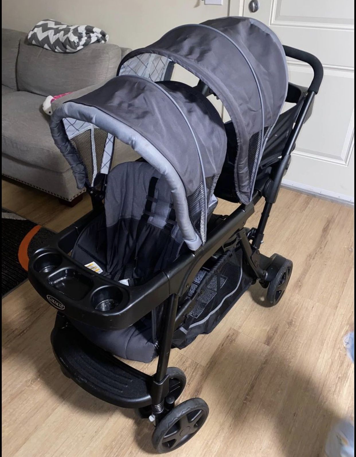 Graco double Stroller With Car Seat 