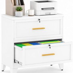 2 Drawer File Cabinet with Lock, Small Filing Cabinet for Home Office
