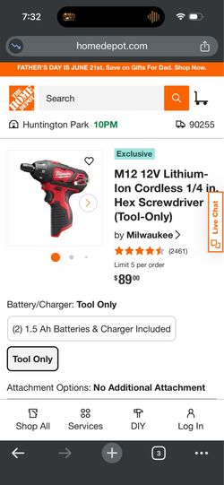 Milwaukee M12 hex screwdriver