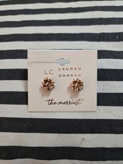 NEW! LC Lauren Conrad. Gift Bow Stud Earrings.