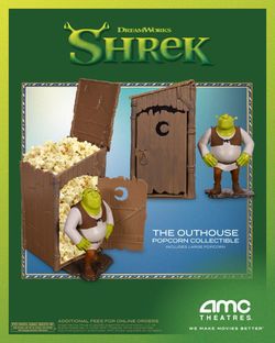 Shrek 25th anniversary AMC theater outhouse bathroom popcorn container bucket new sealed exclusive 2026 Father's Day gift present