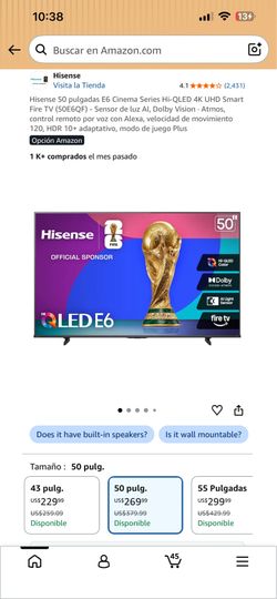 Tv Hisense 50 pulgadas