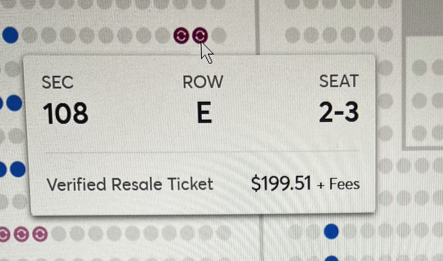 2 Heart tickets @ Acrisure Arena 12/28 Sec 108 Row E Seats 2-3