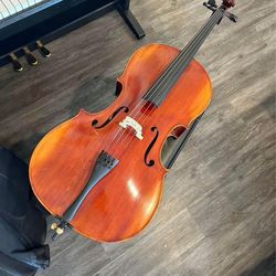 Cello with bow and case