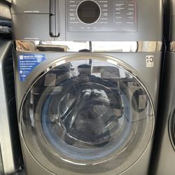 Ge Profile 4.8 Ft.³ Smart Ultra Fastest Electric Washer And Dryer Combo In Carbon Graphite With Ventless Heat Pump Technology