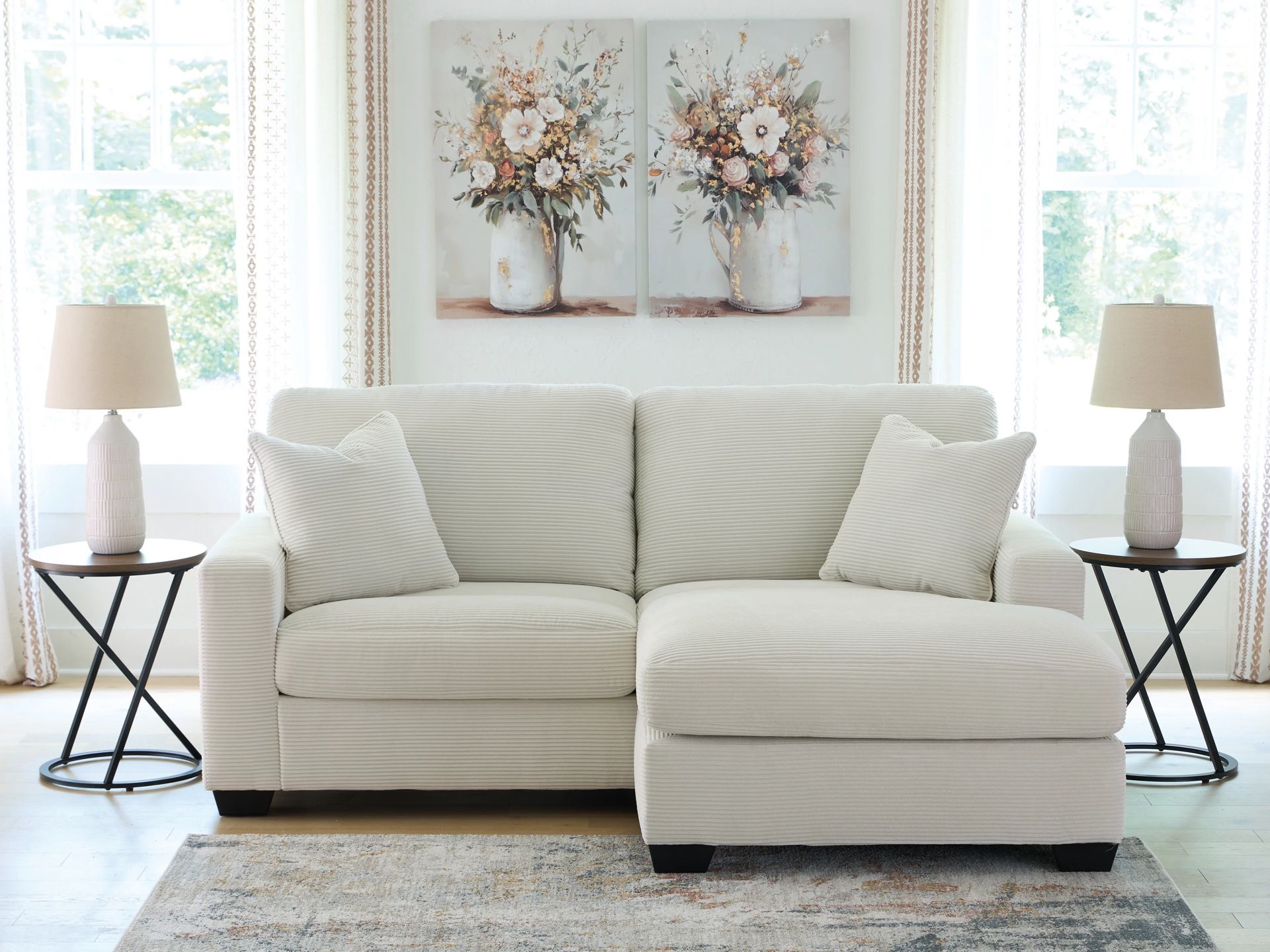 Comfy White Sectional In Stock For Fast Delivery 