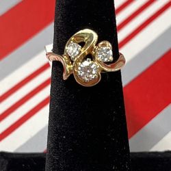 14k Gold Cluster Diamond Ring