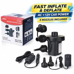 Quick Fill Pump for Home & Car | Lightweight Portable for Camping & Travel