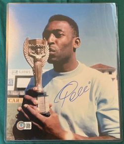 Pele Soccer Player Signed Autograph Photo with Beckett COA