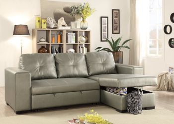 Dory storage sectional sofa with pull out bed
