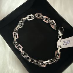 925 Silver Chain Bracelet for men