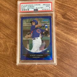 2013 Bowman Chrome Prospect Card Albert Almora Blue Reflector PSA 9 Mint